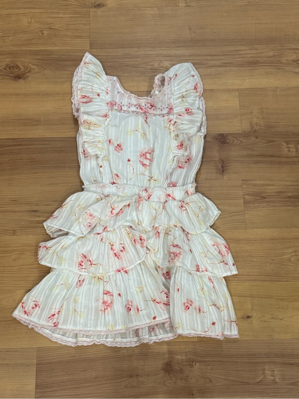 LoveShackFancy Girls Tween Decker Floral Tiered Ruffle Dress 10Y GUC